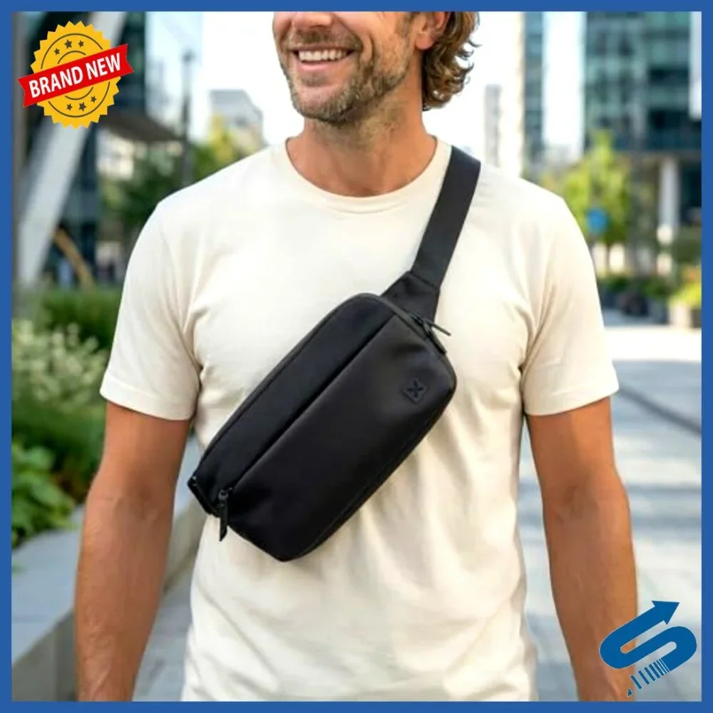 Odor Proof Crossbody Sling Bag with Carbon Lining, Tamper-Proof Zippers